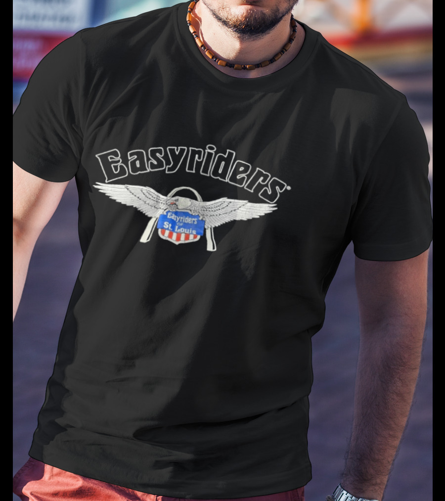 Easyriders Of St. Louis With American Flag And Wings T-Shirt