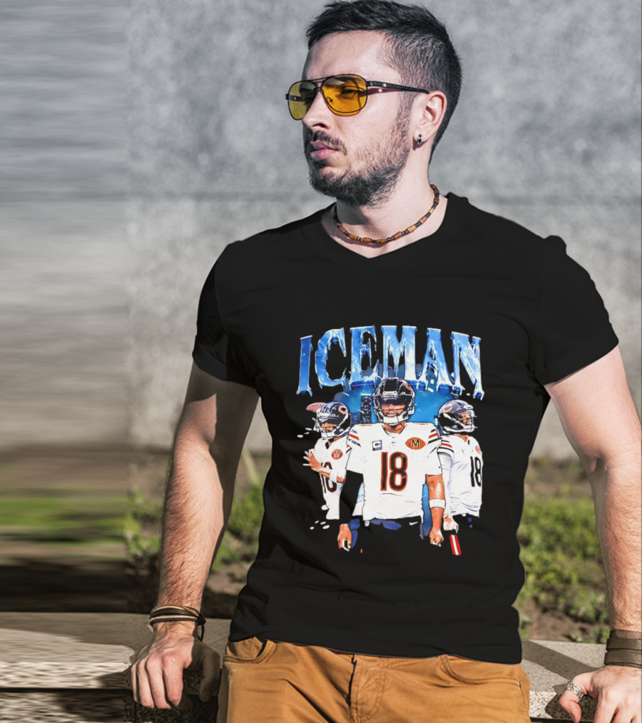 Funny Iceman Chicago Bears Game Day 18 Caleb Williams Football T-Shirt
