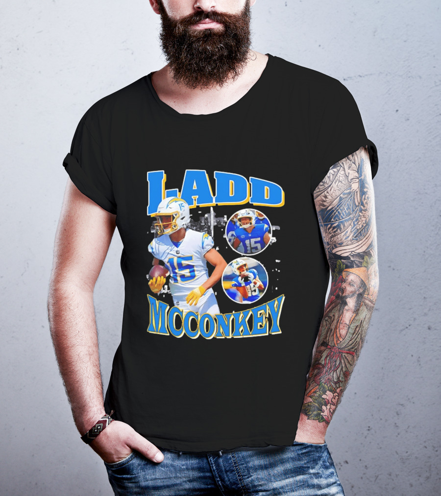 Ladd McConkey Los Angeles Rams Bootleg Throwback T-Shirt