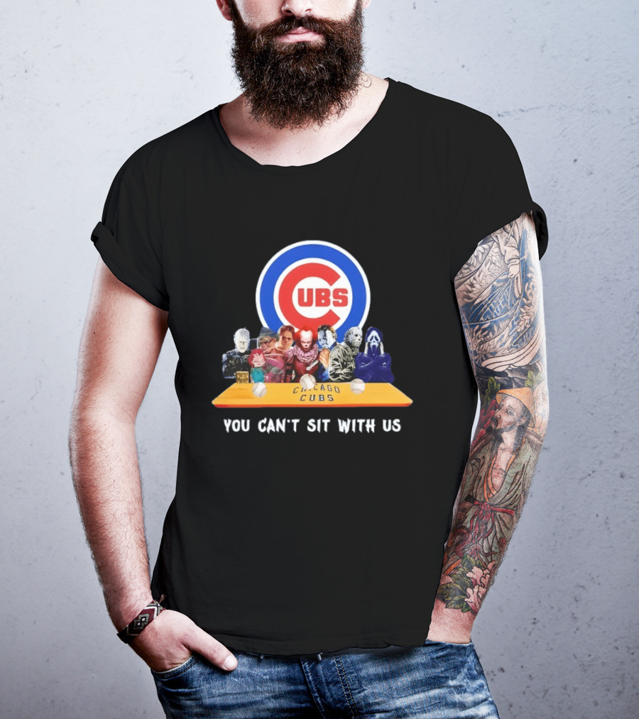 Horror Movie Characters You Can’t Sit With Us Chicago Cubs Halloween T-Shirt