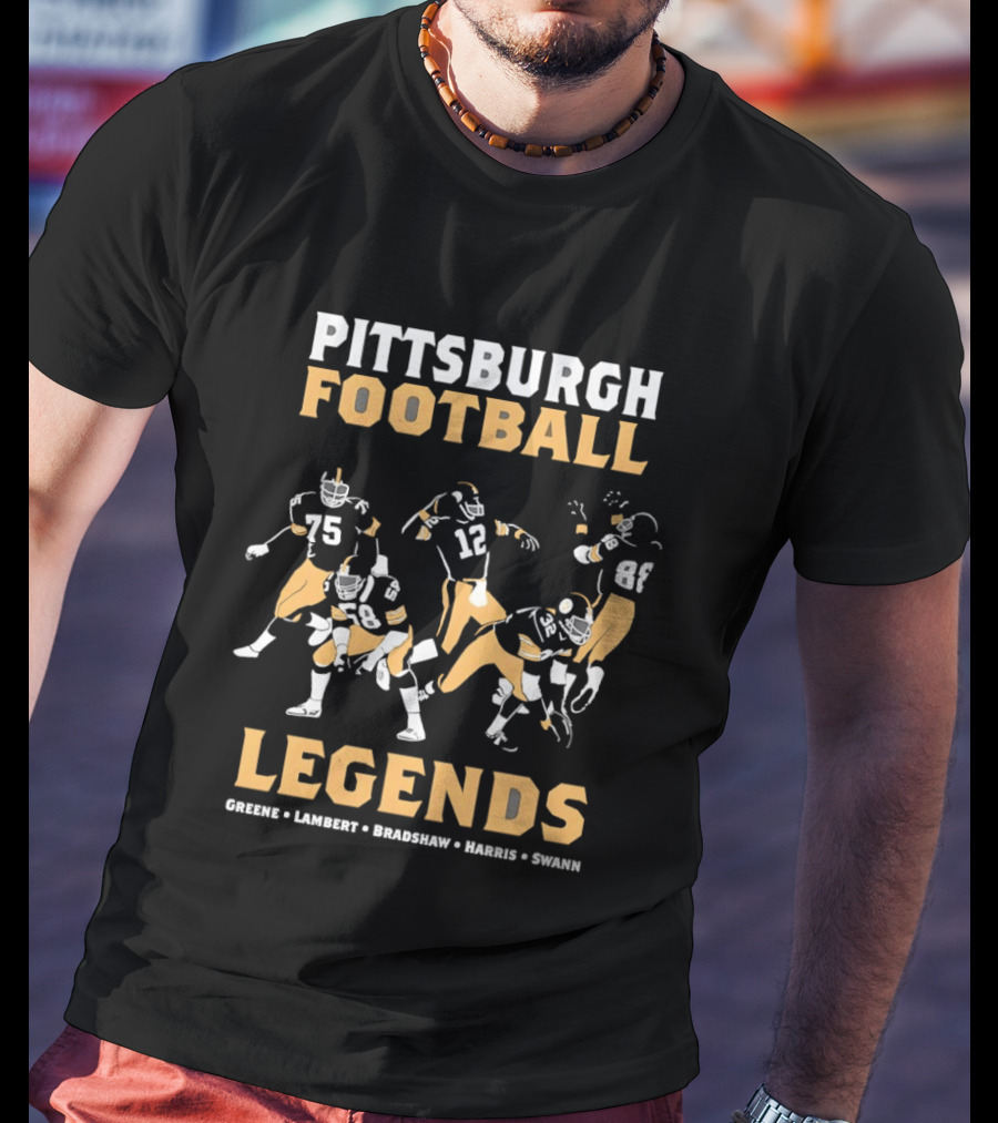 Pittsburgh Football Legends Greene Lambert Bradshaw Harris Swann T-Shirt
