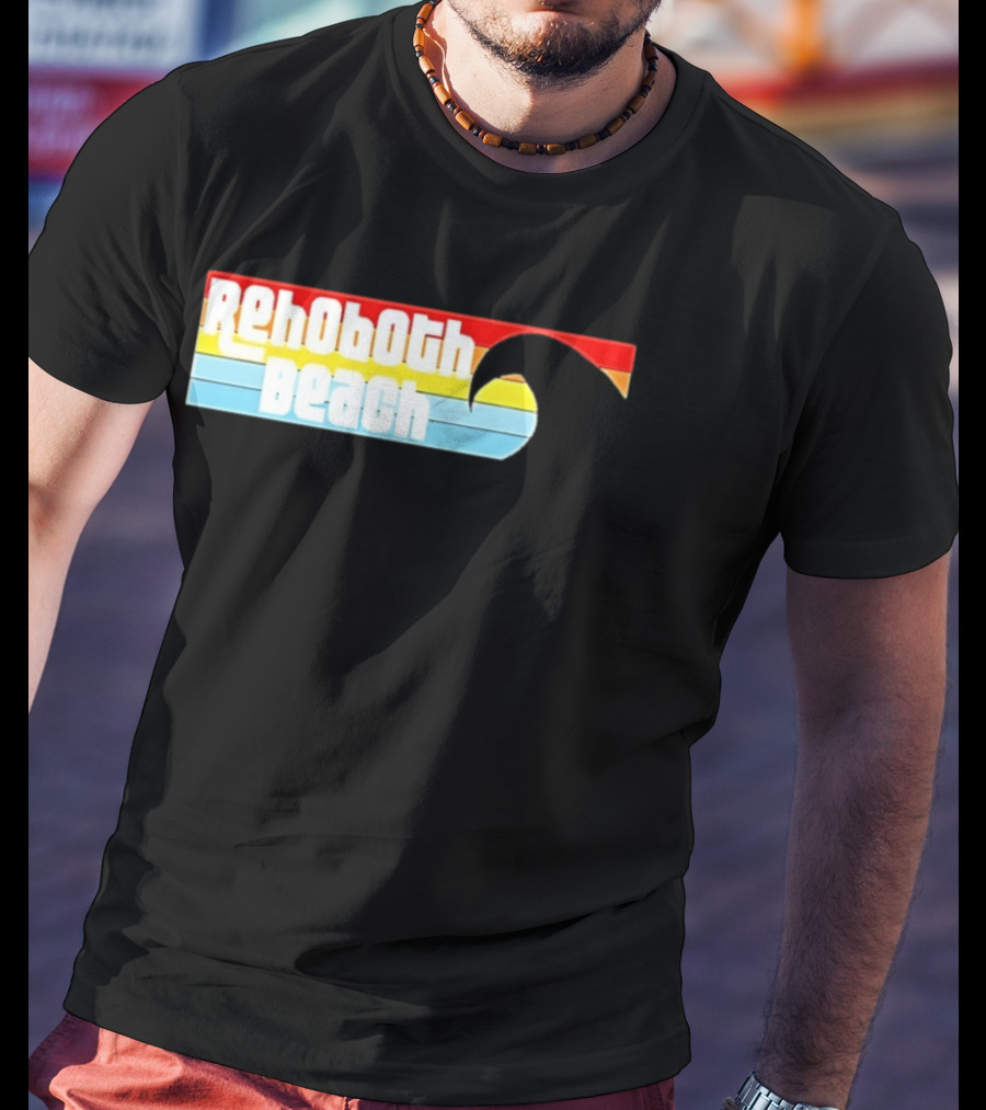 Rehoboth Beach Vintage Rainbow Wave T-Shirt