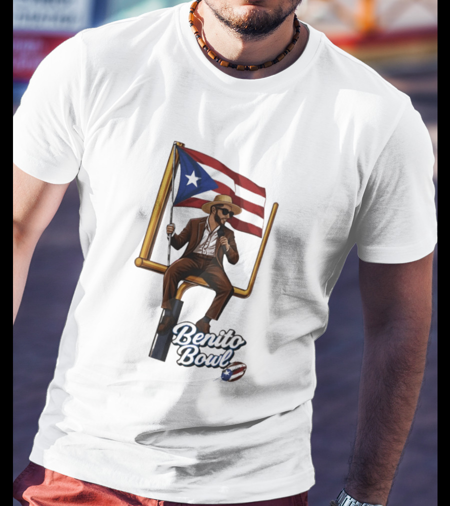 Benito Bowl Puerto Rican Flag Halftime Show Football T-Shirt