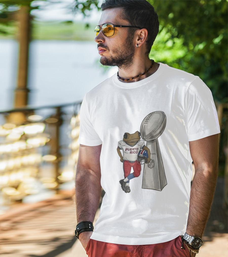Bad Bunny Benito Bowl Puerto Rico Coqui Frog NFL Super Bowl Halftime Football T-Shirt