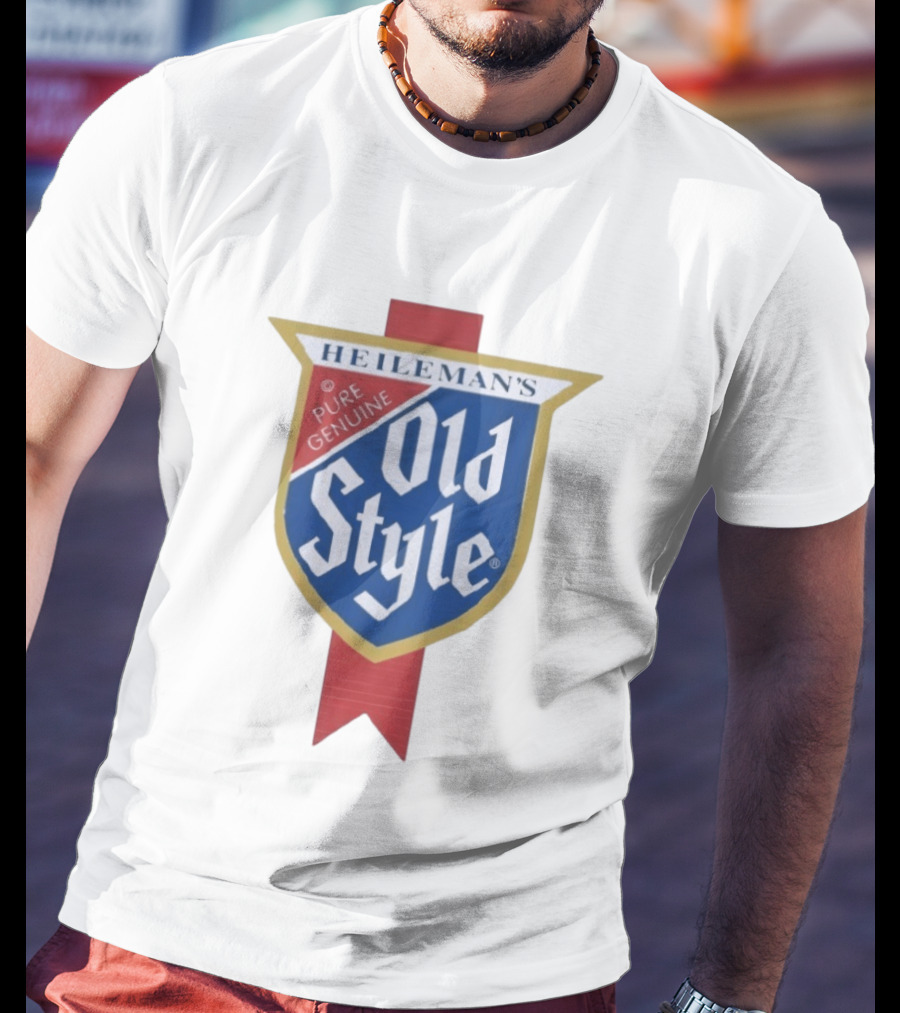 Old Style Beer Heileman's Pure Genuine Iconic Branding T-Shirt