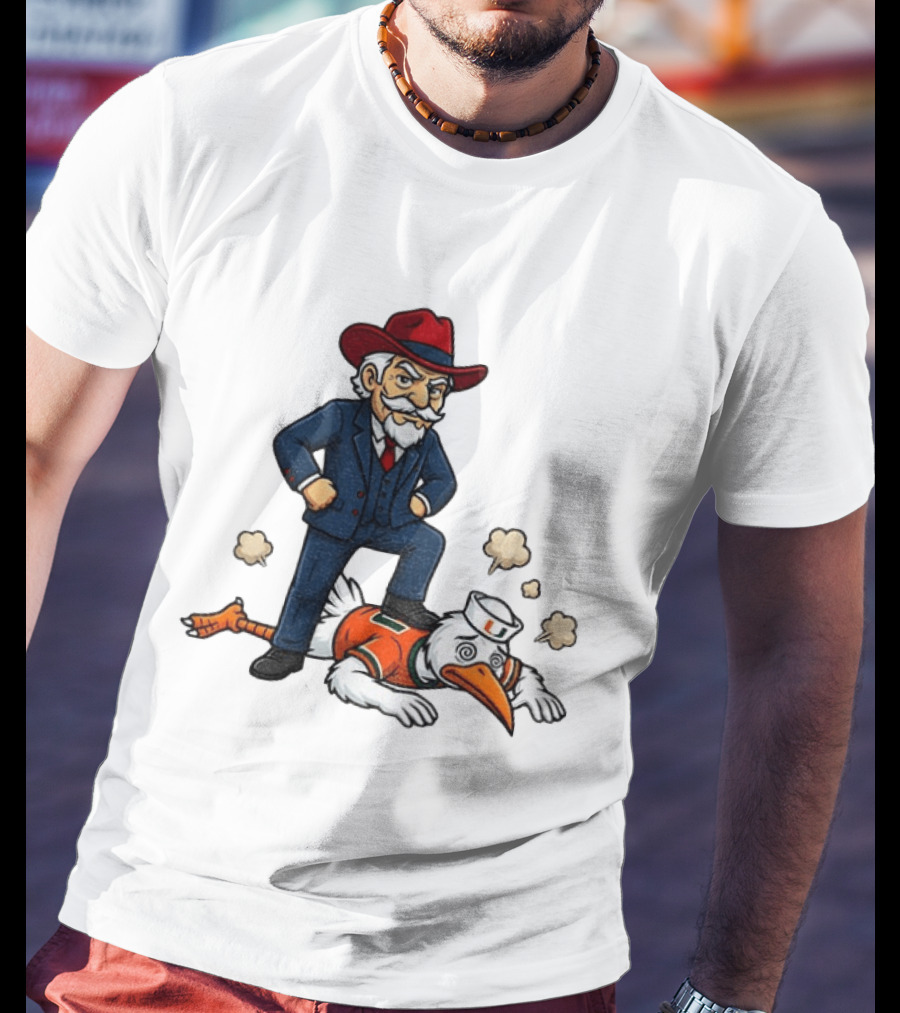 Ole Miss Rebels Vs Miami Hurricanes Mascot CFP Semifinal Victory T-Shirt