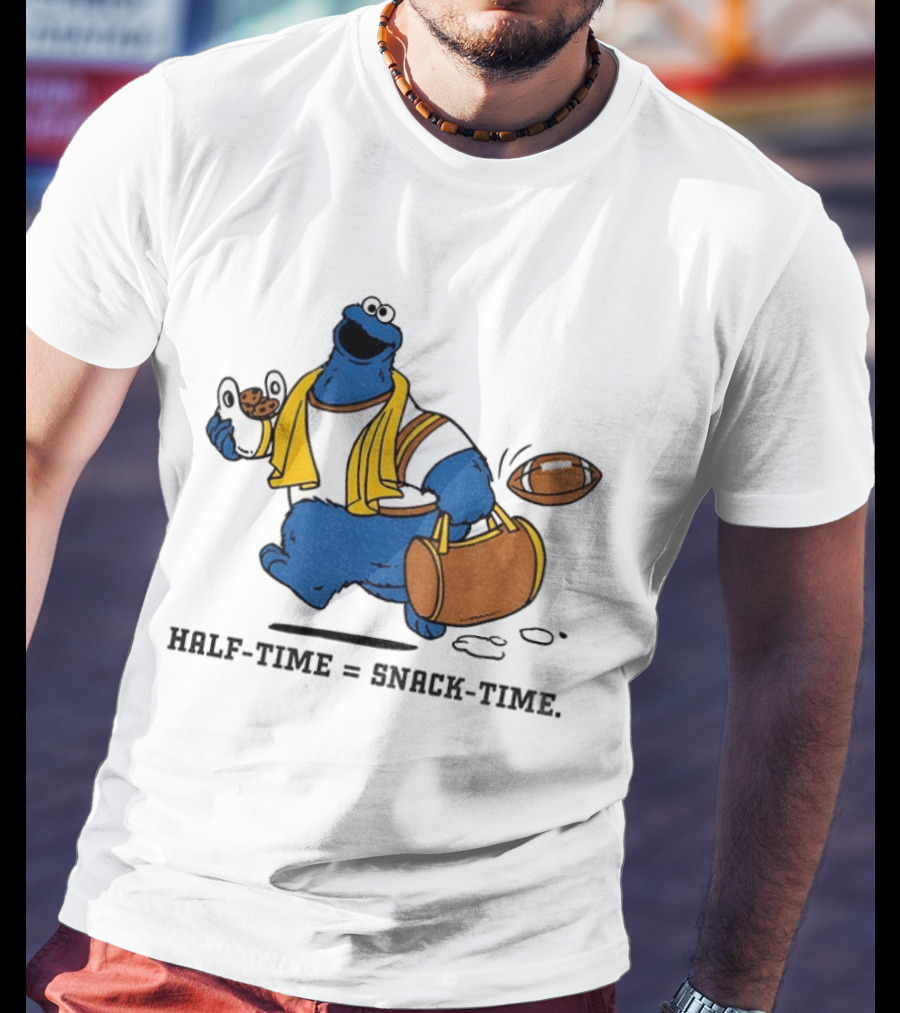 Cookie Monster Halftime Snack Time Football Fun T-Shirt