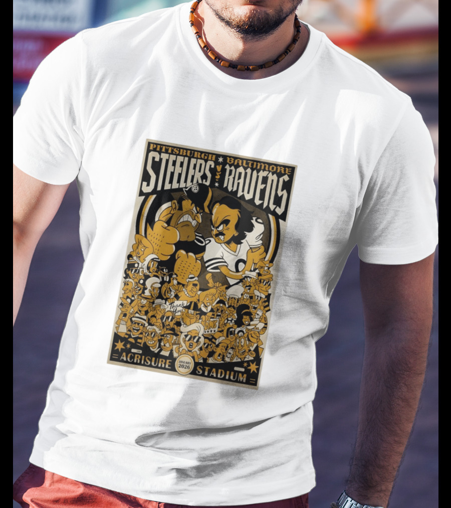 Pittsburgh Steelers Vs Baltimore Ravens January 2026 Acrisure Stadium T-Shirt
