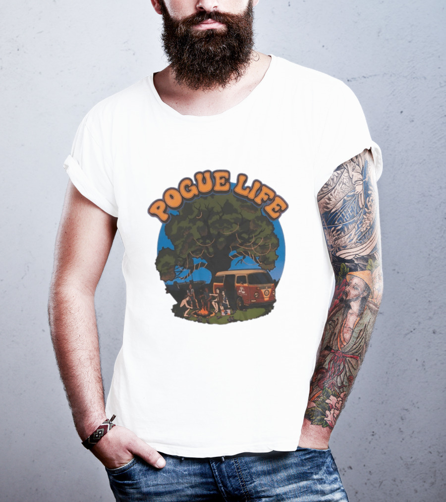 Pogue Life Camping Van Adventure Under Tree With Friends T-Shirt