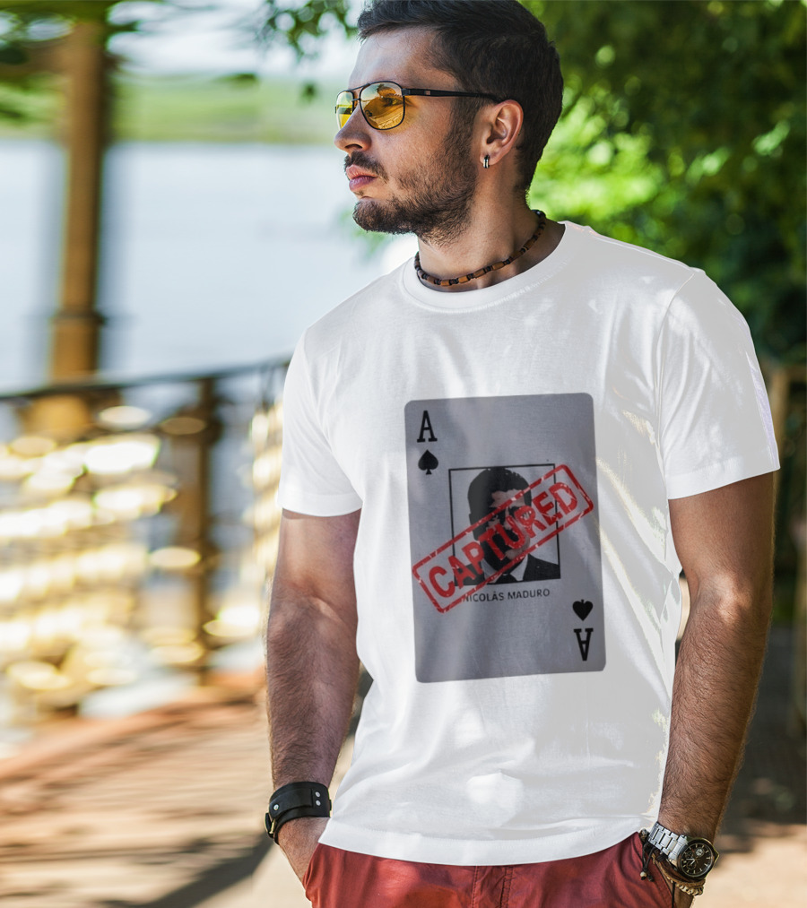 Nicolas Maduro Ace Of Spades Playing Card Captured Stamp T-Shirt
