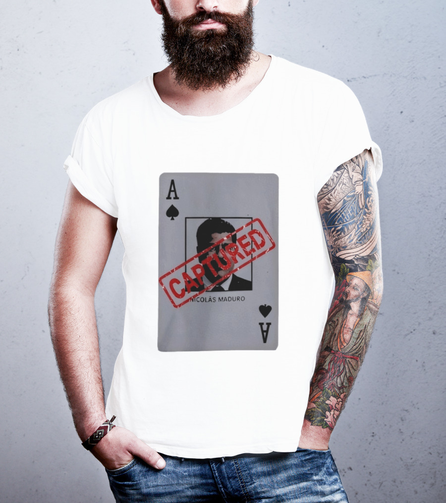 Nicolas Maduro Ace Of Spades Playing Card Captured Stamp T-Shirt