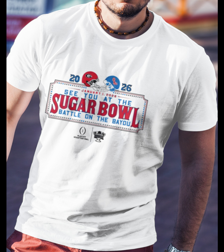 2026 Georgia Bulldogs Vs Ole Miss Rebels Sugar Bowl Battle On The Bayou T-Shirt