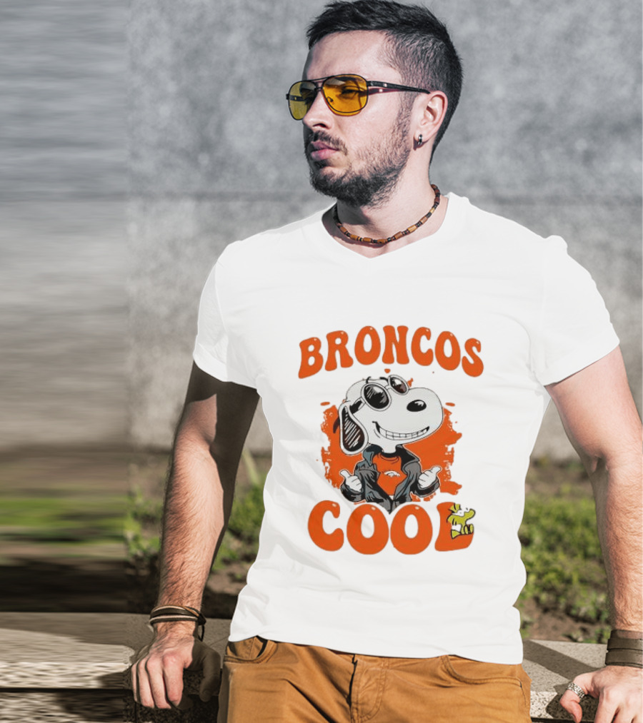 Snoopy Denver Broncos Cool Peanuts Character NFL Fan T-Shirt