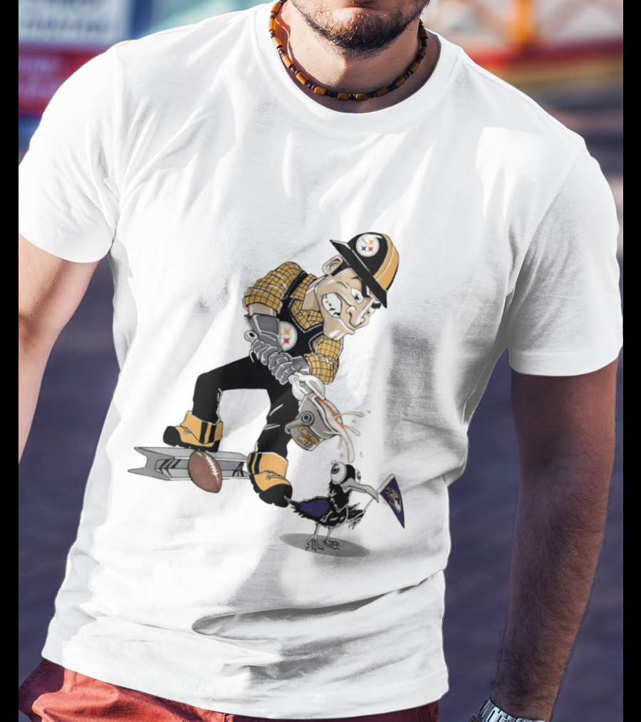 Steely McBeam Caution Hot Vs Baltimore Ravens Meme T-Shirt