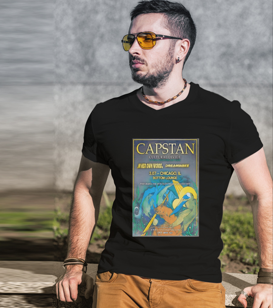 CAPSTAN Cultural Divide Tour Chicago Bottom Lounge March 7 2026 In Her Own Words Dreamwake Concert T-Shirt