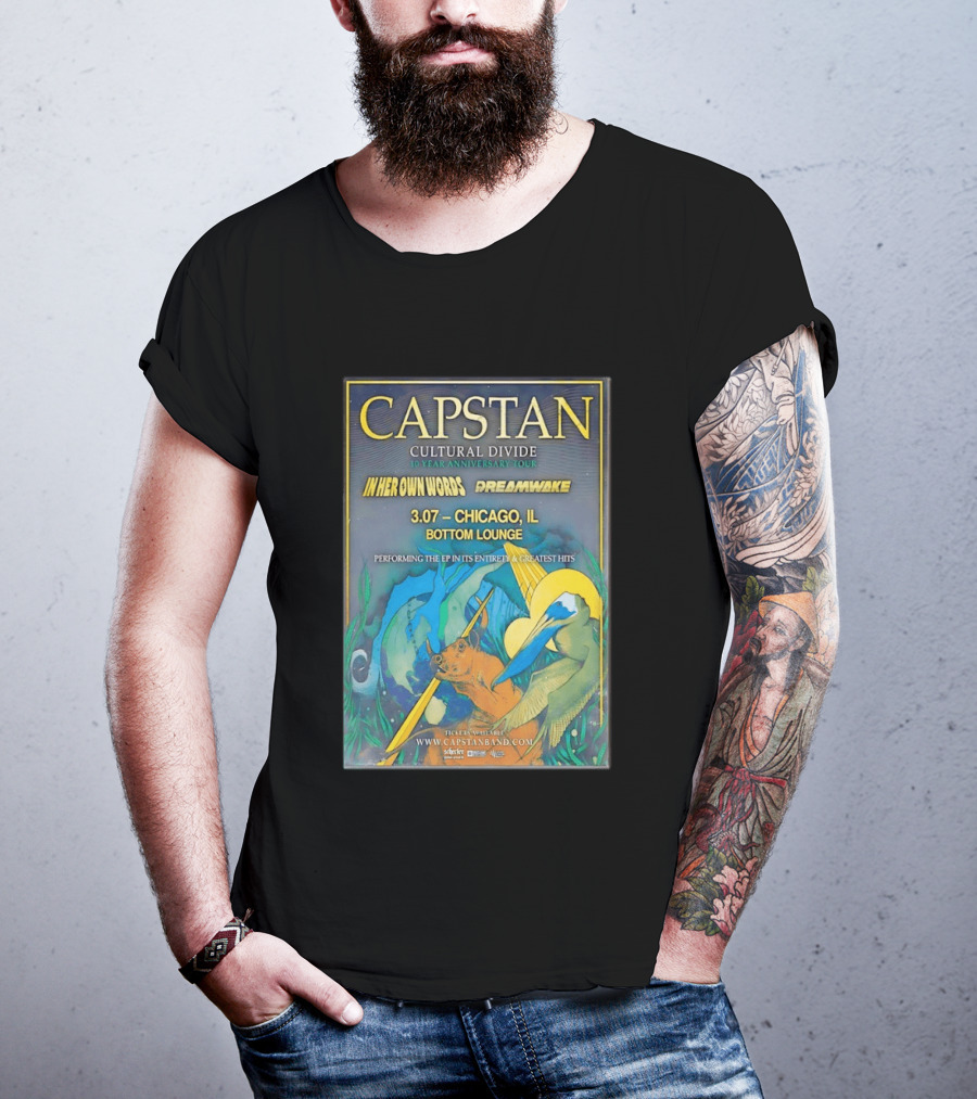 CAPSTAN Cultural Divide Tour Chicago Bottom Lounge March 7 2026 In Her Own Words Dreamwake Concert T-Shirt