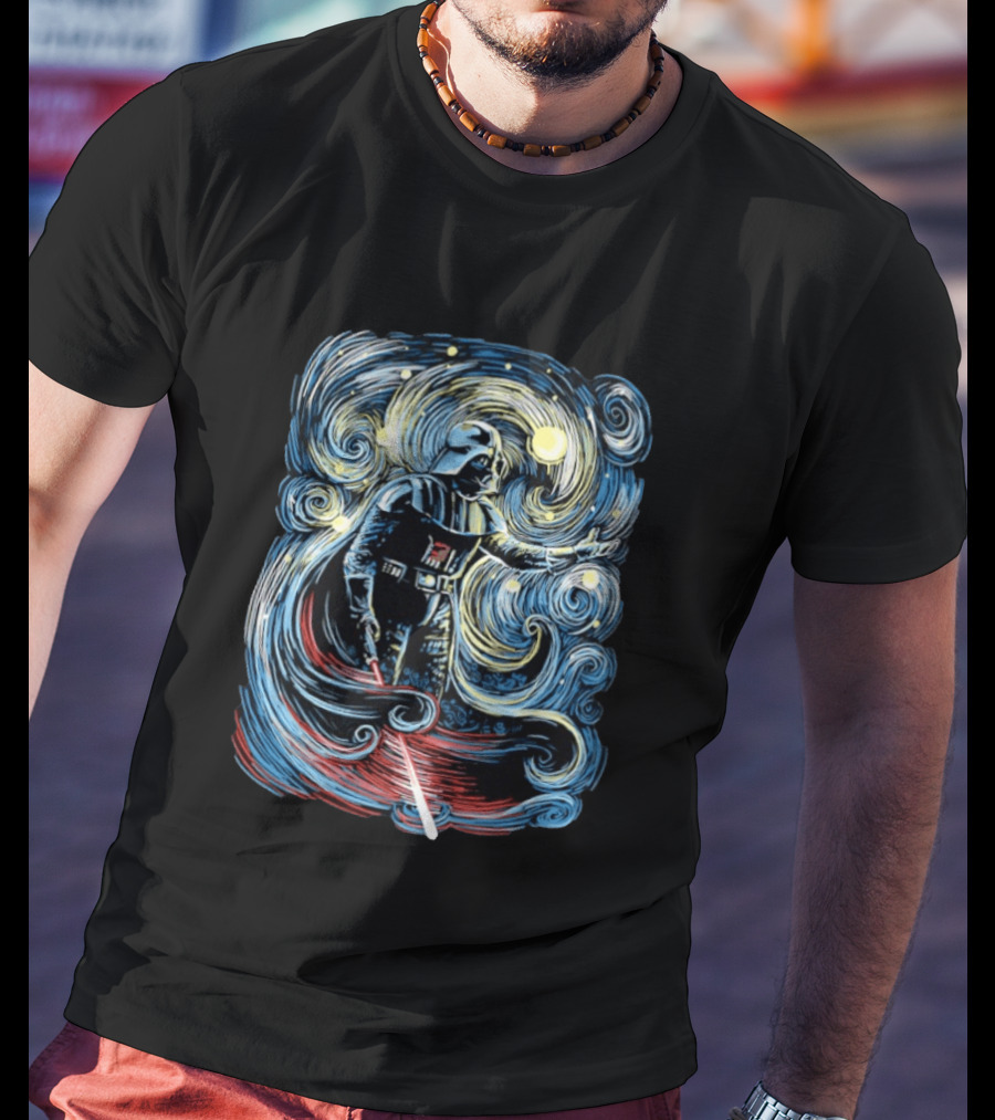 Darth Vader Starry Night Style Fusion Van Gogh Fantasy T-Shirt