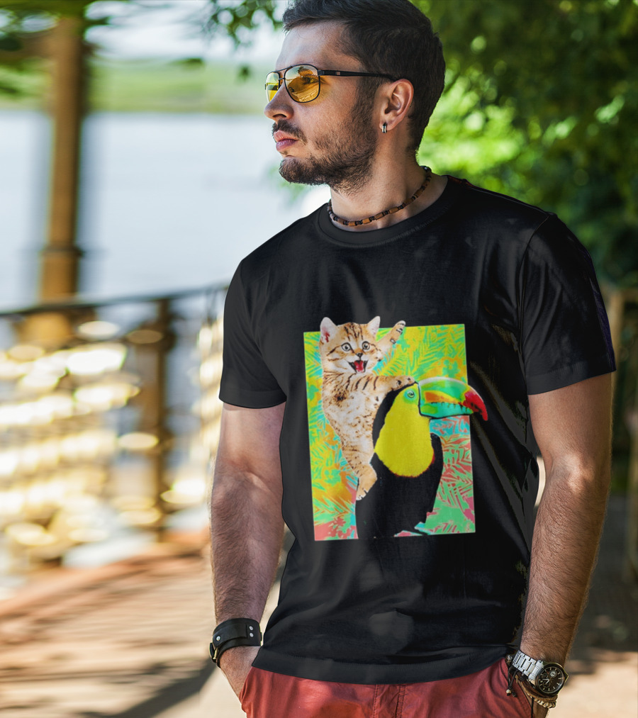 Liv And Maddie Joey Rooney Cat Toucan Ride Vibrant Animal Adventure T-Shirt