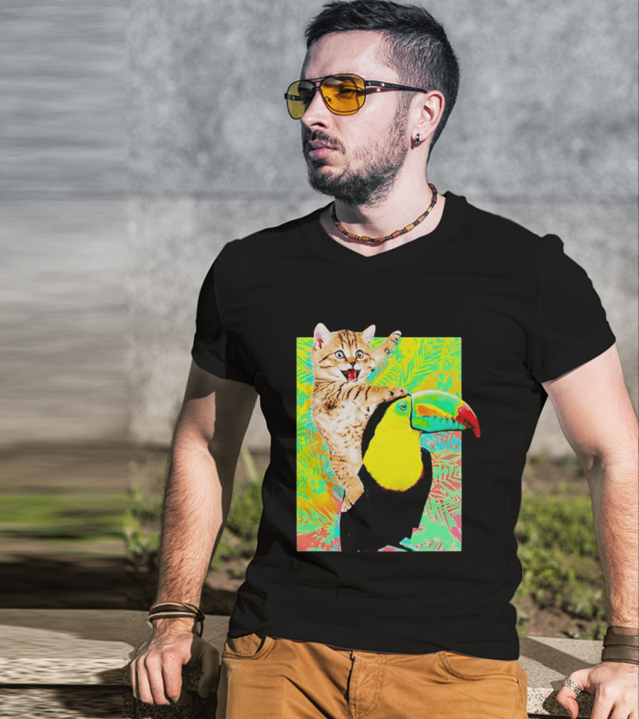 Liv And Maddie Joey Rooney Cat Toucan Ride Vibrant Animal Adventure T-Shirt