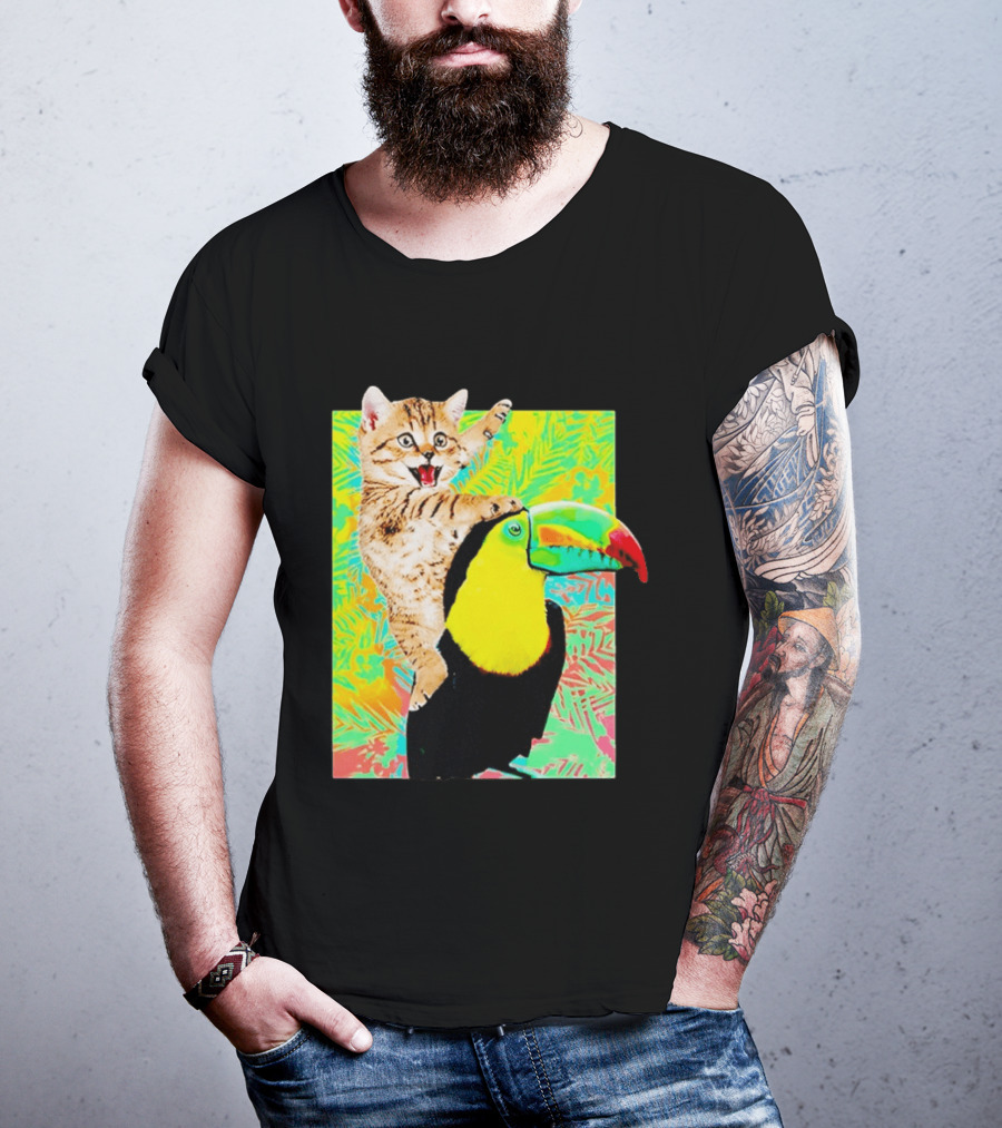 Liv And Maddie Joey Rooney Cat Toucan Ride Vibrant Animal Adventure T-Shirt