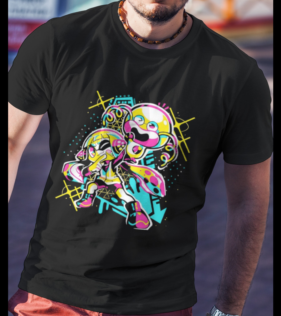 Splatoon Zap Vibrant Inkling And Octopus Splash T-Shirt