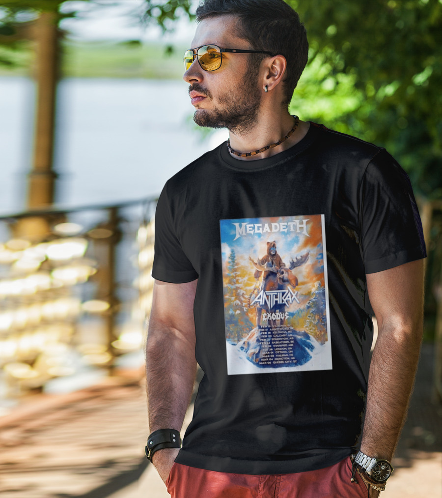 Megadeth Anthrax Exodus Tour Canada 2026 Dates And Locations T-Shirt