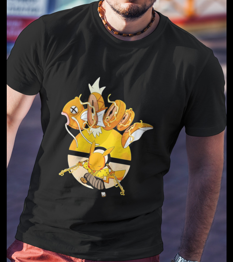 Magikarp And Pikachu Thunder Sashimi Showdown Ultimate Battle T-Shirt
