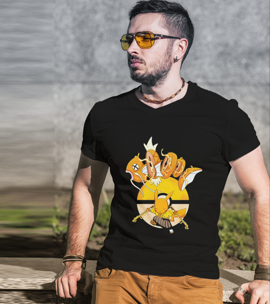 Magikarp And Pikachu Thunder Sashimi Showdown Ultimate Battle T-Shirt