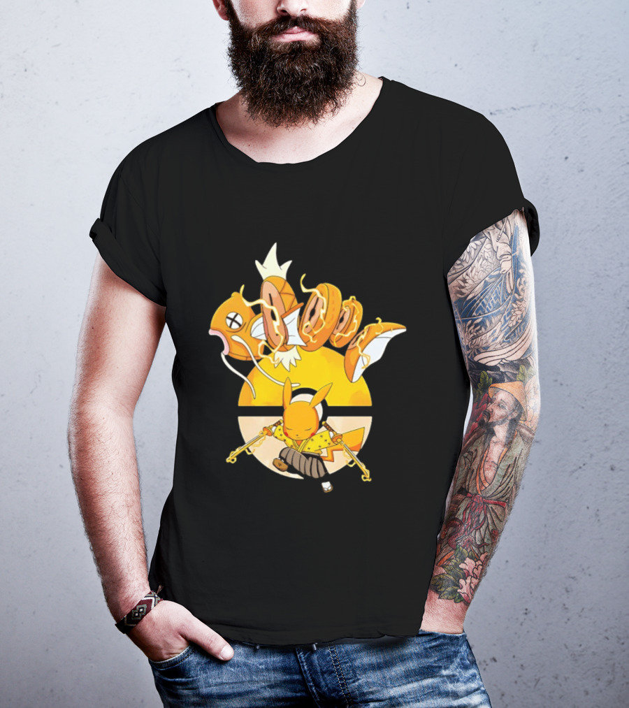 Magikarp And Pikachu Thunder Sashimi Showdown Ultimate Battle T-Shirt