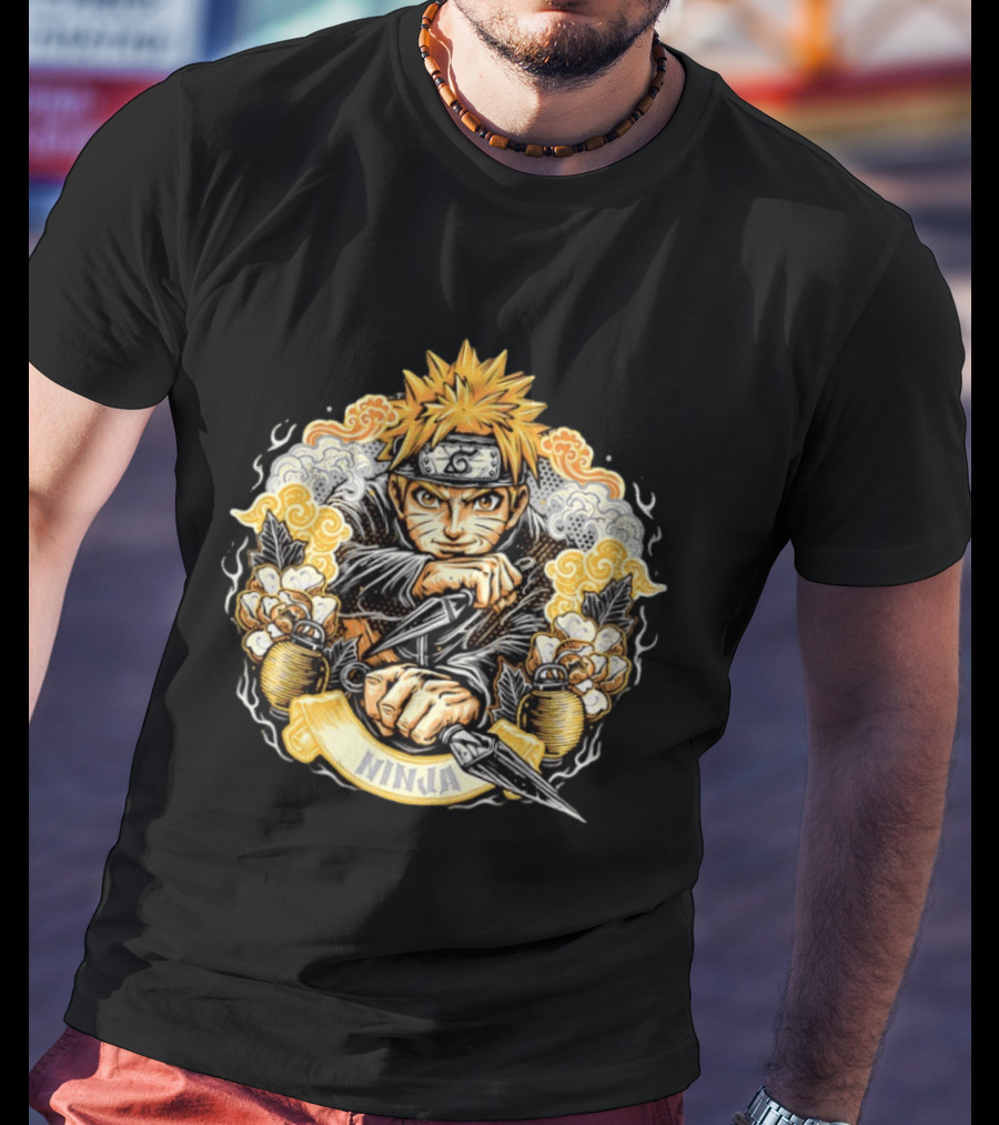 Ninja Naruto Uzumaki Kunai Warrior T-Shirt