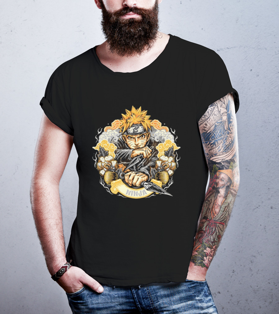 Ninja Naruto Uzumaki Kunai Warrior T-Shirt