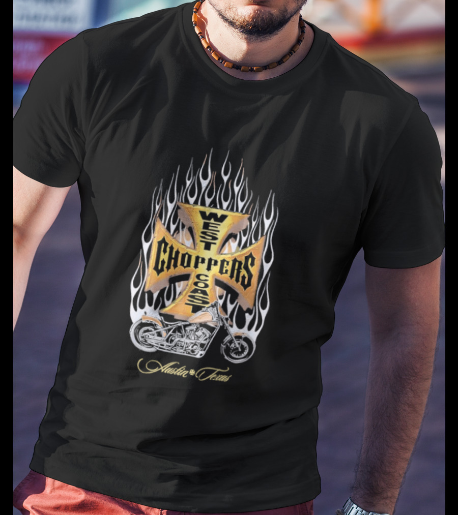 West Coast Choppers Flames Authentic Trademark T-Shirt