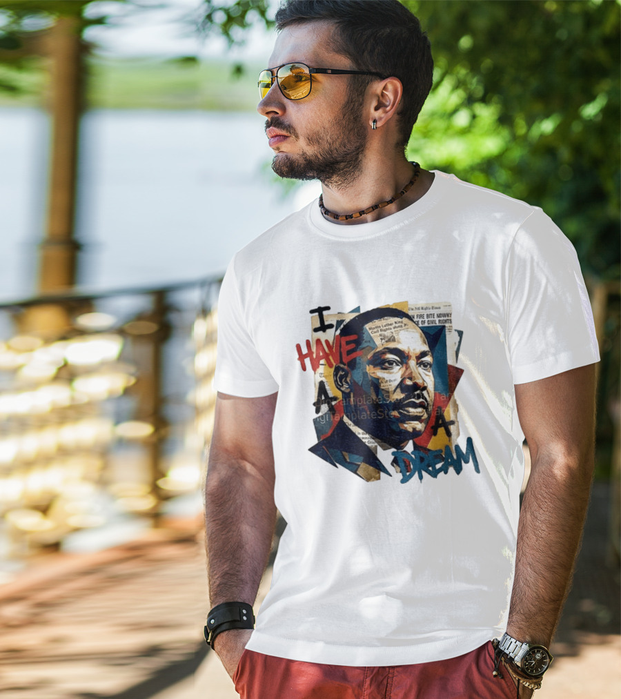 Martin Luther King Jr I Have A Dream Civil Rights Newspaper Collage T-Shirt
