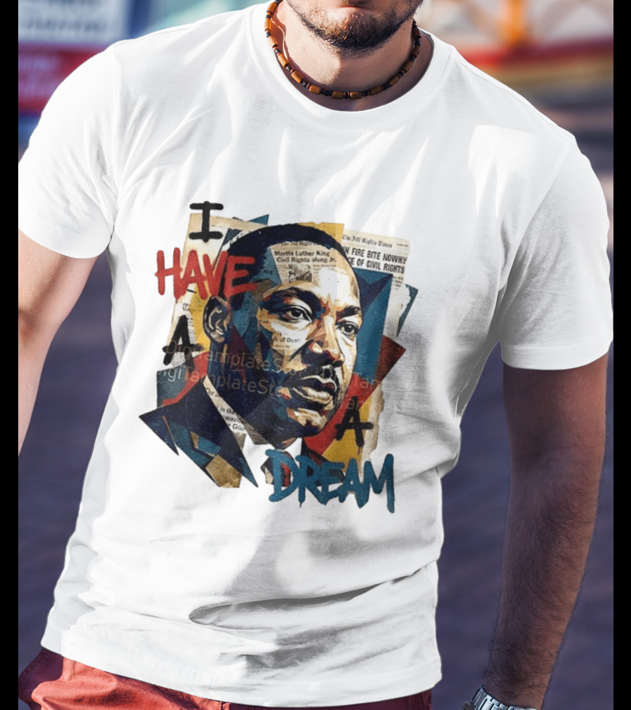 Martin Luther King Jr I Have A Dream Civil Rights Newspaper Collage T-Shirt