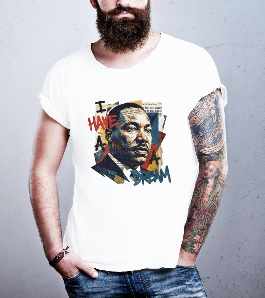 Martin Luther King Jr I Have A Dream Civil Rights Newspaper Collage T-Shirt