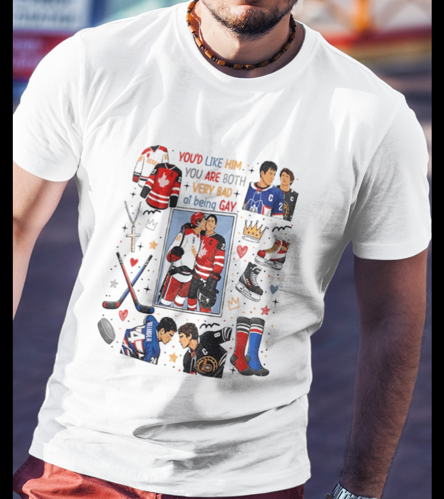 Heated Rivalry Romance You’d Like Him You Are Both Very Bat At Being Gay T-Shirt