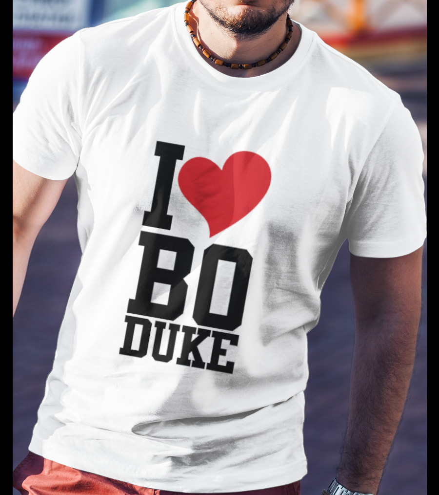 I Love Bo Duke Red Heart Classic Fan T-Shirt