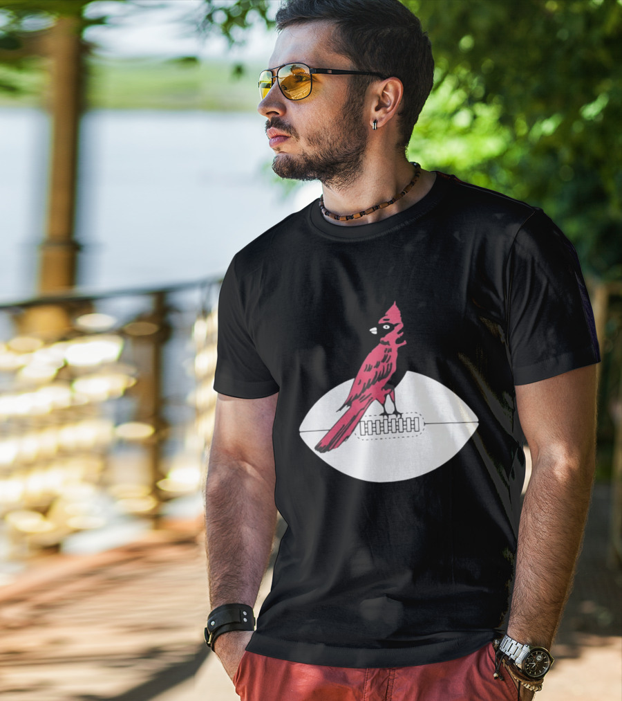 Arizona Cardinals Bird On Football T-Shirt