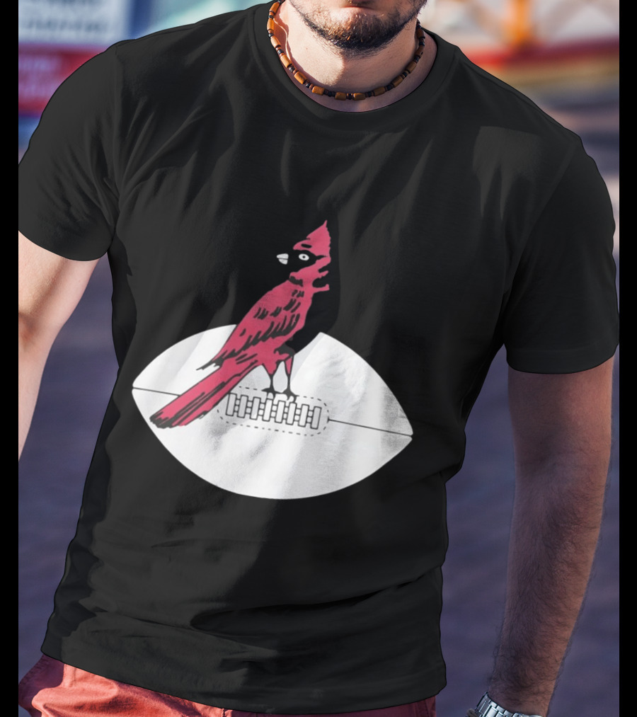 Arizona Cardinals Bird On Football T-Shirt