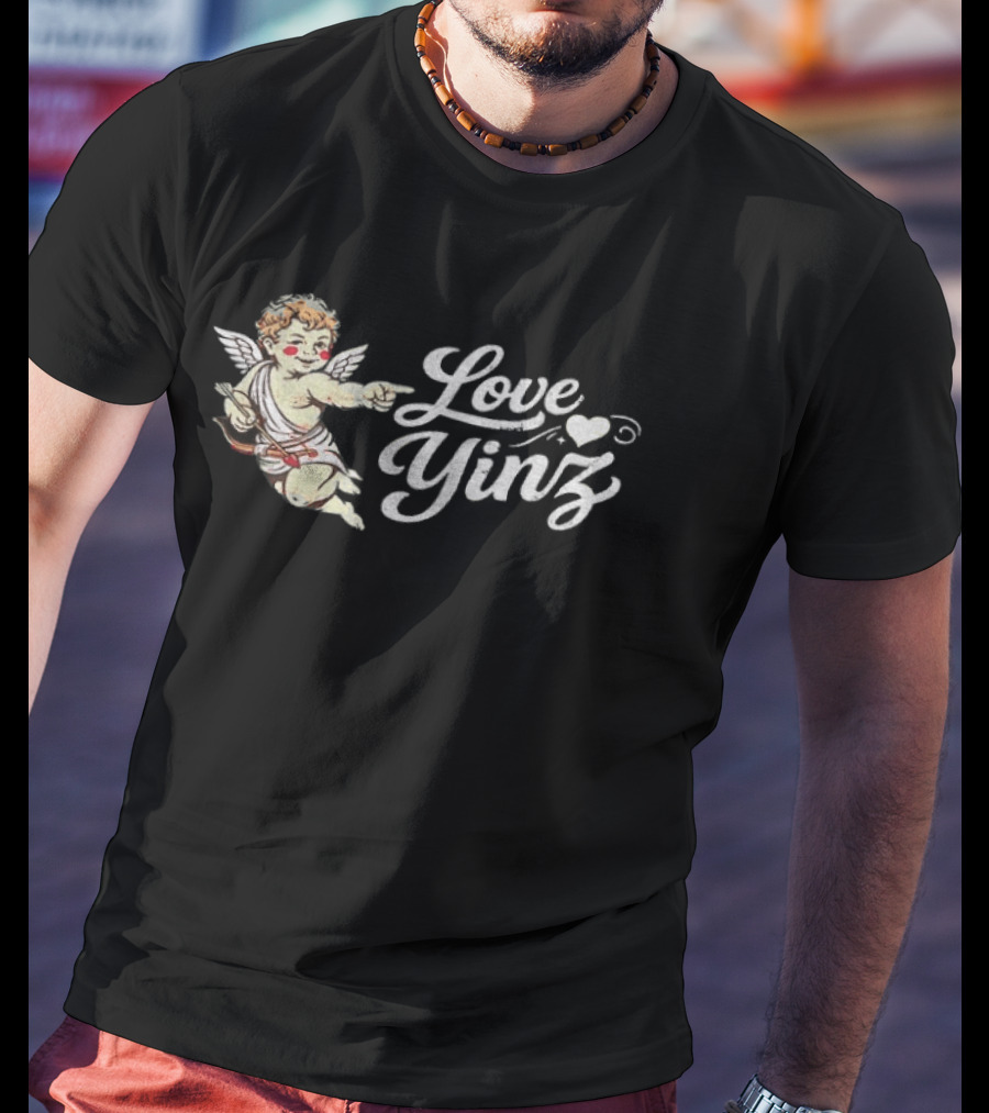 Love Yinz Cupid Valentine's Day Pittsburgh T-Shirt