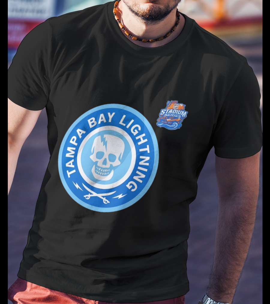 Tampa Bay Lightning Skull Circle Stadium Series T-Shirt