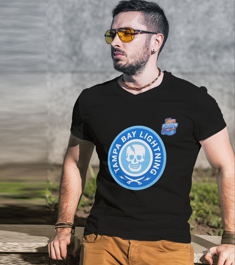 Tampa Bay Lightning Skull Circle Stadium Series T-Shirt