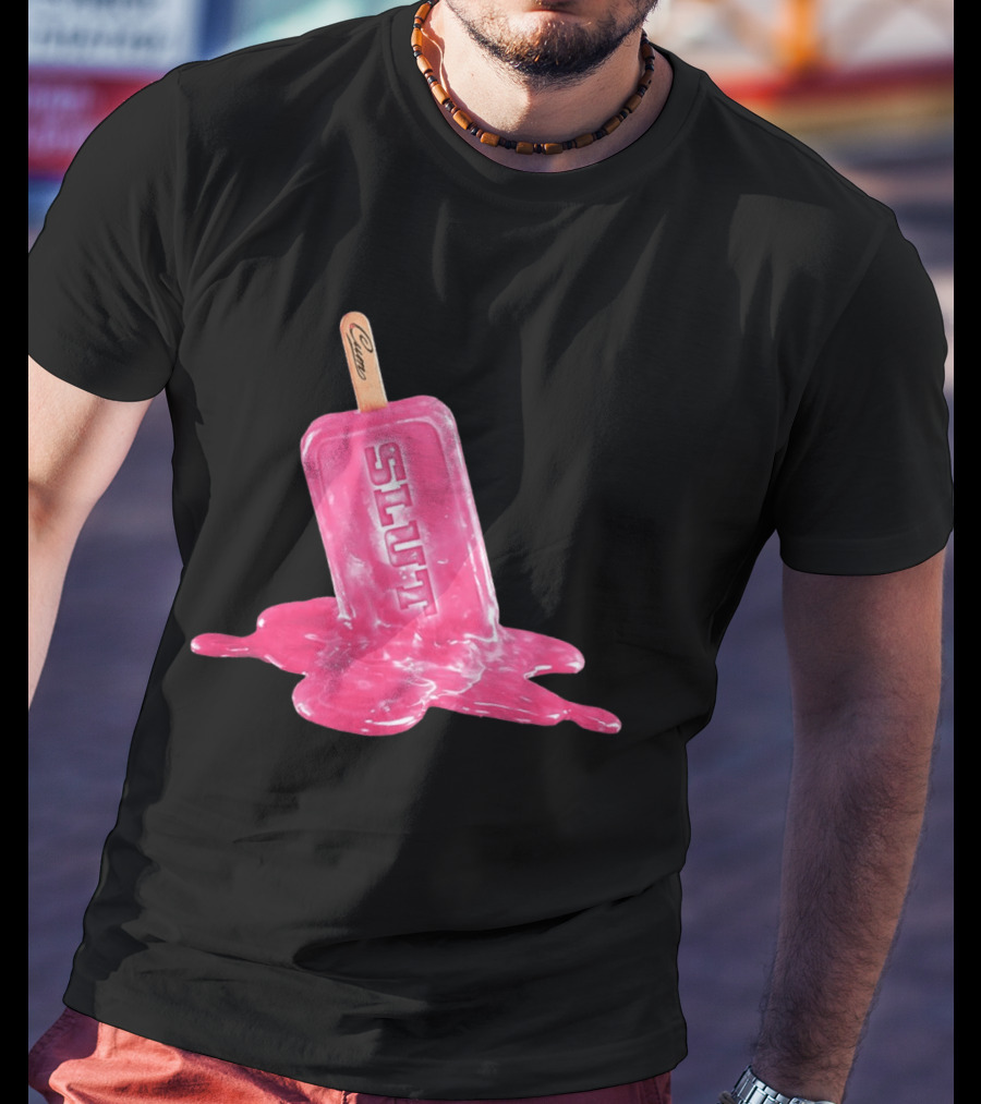 SLUT Pink Melting Ice Cream Stick T-Shirt