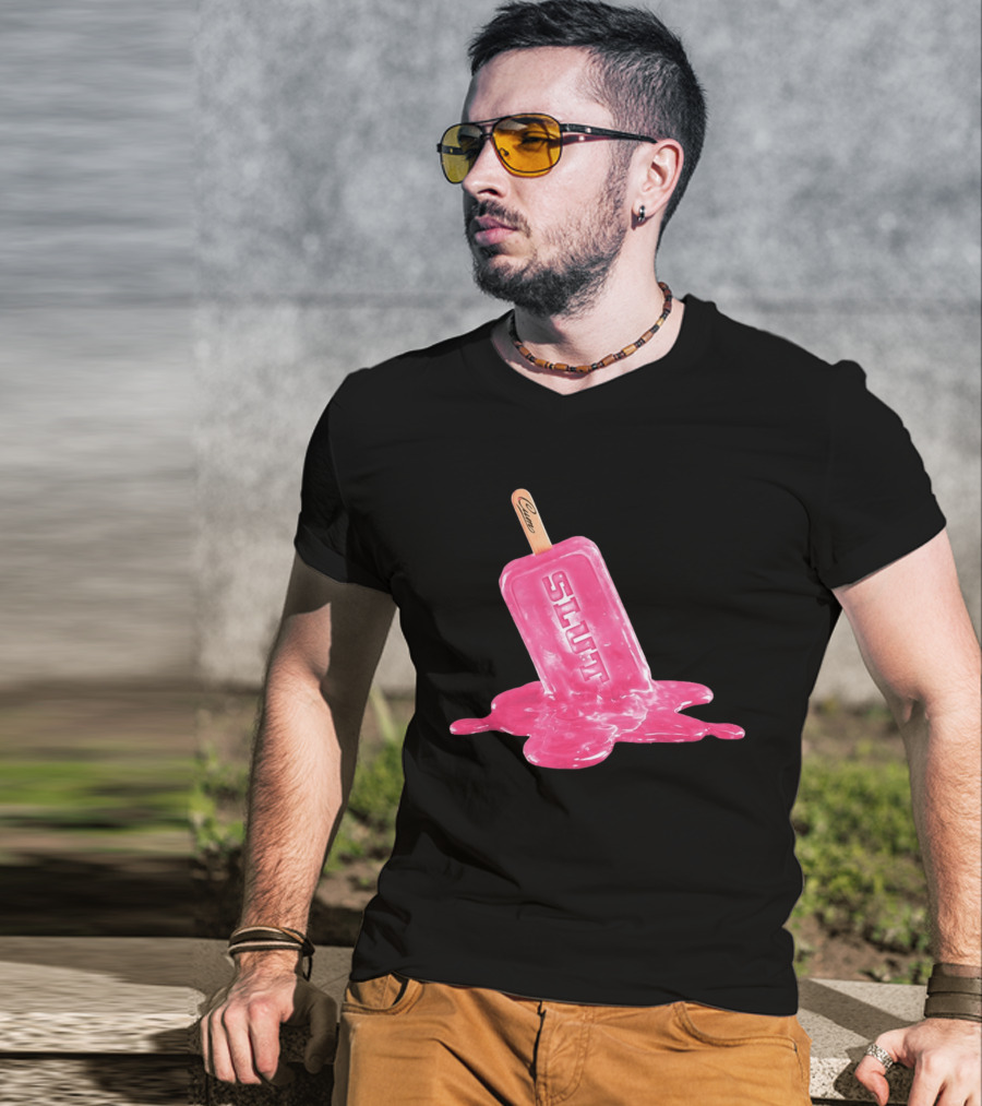 SLUT Pink Melting Ice Cream Stick T-Shirt