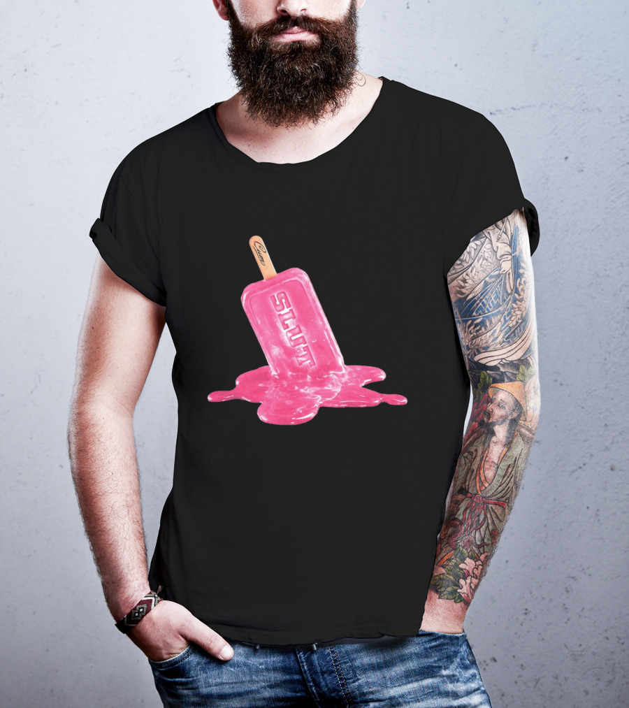 SLUT Pink Melting Ice Cream Stick T-Shirt