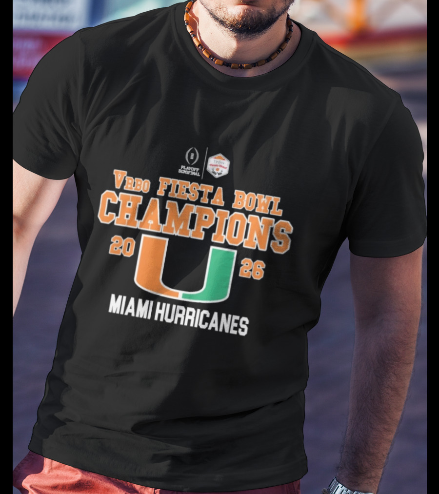 Vrbo Fiesta Bowl Champions 2026 Miami Hurricanes T-Shirt