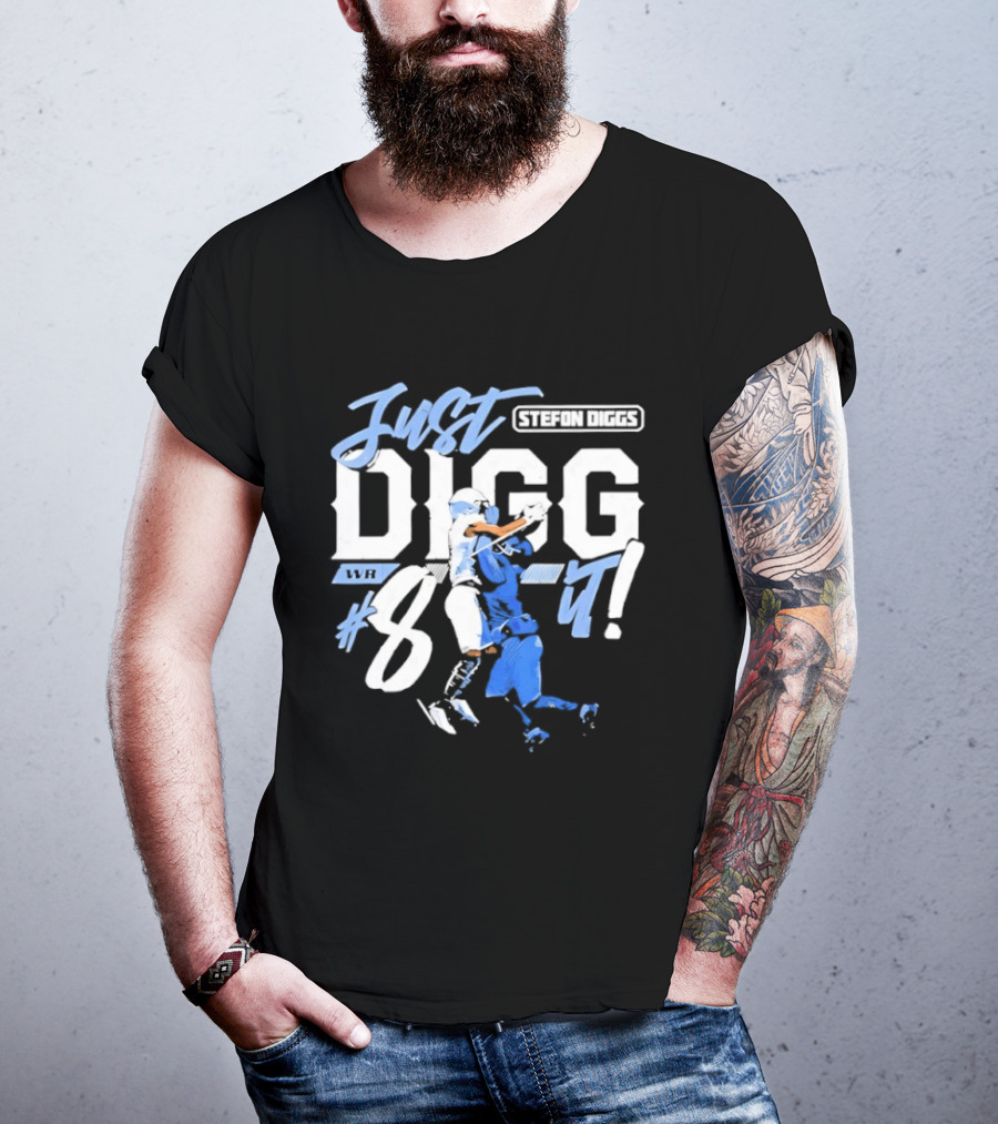 Stefon Diggs Just Digg It Number 14 Football Action T-Shirt