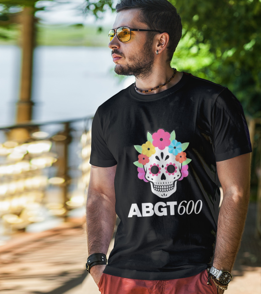 ABGT 600 Sugar Skull Colorful Floral T-Shirt