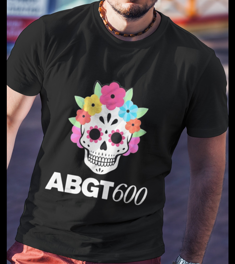 ABGT 600 Sugar Skull Colorful Floral T-Shirt