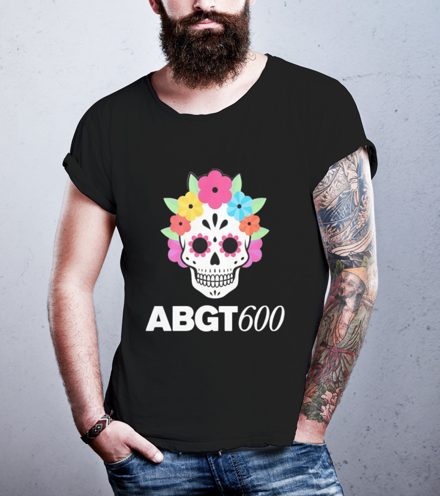 ABGT 600 Sugar Skull Colorful Floral T-Shirt